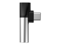 BASEUS L41 - USB-C til hovedtelefon jackstikadapter - USB-C han til stereo mini-jackstik, USB-C hun - sort, sølv