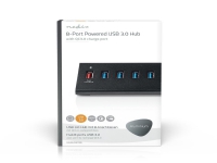 Nedis UHUBUP3810BK - Hub - 7 x SuperSpeed USB 3.0 + 1 x SuperSpeed USB 3.0 (oplader) - desktop