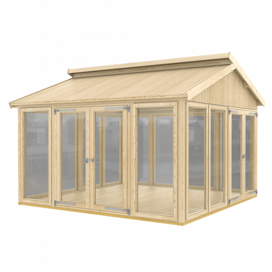 Plus Multi Pavillon m/12 vinduer, 2 dobbeltdøre og gulv - ekskl. tagpap - 4835-61