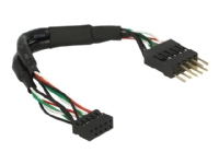 Delock USB 2.0 Pin Header - USB internt kabel - 10 pins USB-samlekasse (hun) til 10 pins USB-samlekasse (han) - 12 m - sort