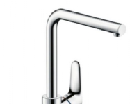 HG Focus køkkenarmatur - m/L-tud krom, m/høj svingtud og greb på siden HG nr. 31817