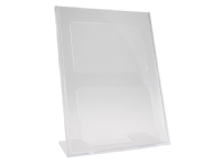 Brochuredisplay klar A4 L-form t/bord 227x1000x285 mm akryl