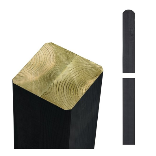 Plus Omlimede stolper 90x90mm x268cm - sort 20369-15