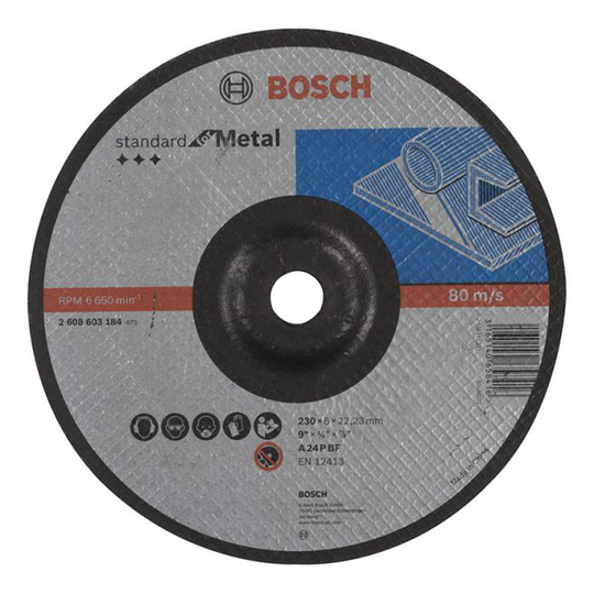 Bosch Skrubskive Metal 230x6mm Krøp Std - 2608603184
