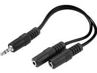 Sandberg - Lyd adapter - stereo mini-jackstik hun til stereo mini-jackstik han - sort