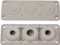 FIBOX Flange med membran str.2 TPE EK 4 x Ø8-12 mm + 2 x 20-54 mm + 1 x 24-60 mm inkl. skruer til 280mm kasseside