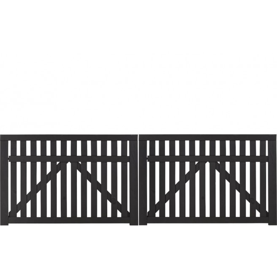 Plus Country Dobbelt Havelåge 300x98 cm grundmalet sort 13435-15