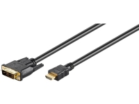 Goobay 61580, 2 m, DVI-D, HDMI Type A (Standard), Hanstik, Hanstik, Guld