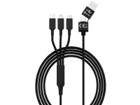 Smrter USB-opladerkabel USB 2.0 USB-A-hanstik, USB-C™ stik, Apple Lightning-stik , USB-micro-B-hanstik 1.20 m Sort SMRTER_HYDRA_ULT_BK