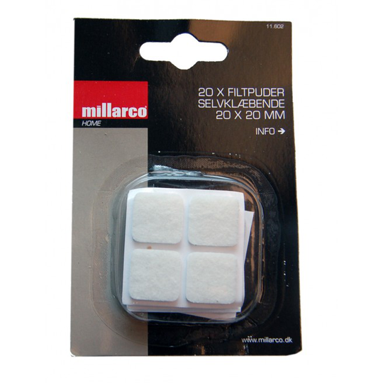 Home-it Filtpuder 20 stk. 20x20 mm. - hvid