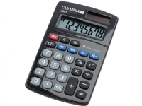 Olympia 2501, Desktop, Basis, 8 cifre, Batteri/Solar, Sort, Blå, Grå
