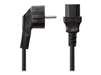 Nedis - Strømkabel - CEE 7/7 (han) vinklet til IEC 60320 C13 lige - 10 A - 2 m - rund - sort