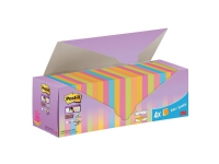 Post-it super sticky z-notes, 76 x 76 mm, 6 farver, pakke a 24 stk.