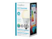 Nedis Wi-Fi Smart WIFILC11WTE27 - LED-lyspære - form: A60 - E27 - 6 W (tilsvarende 40 W) - klasse G - RGB-lys - 2700 K - hvid