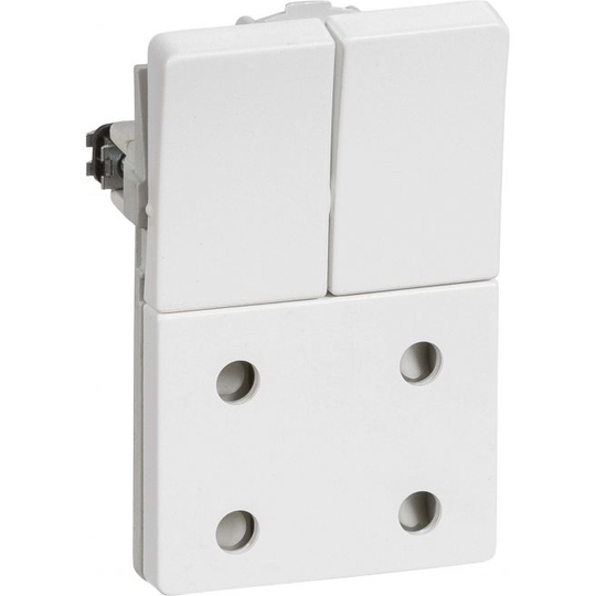 LK Fuga Stikkontakt Dobbelt 1 1/2 Modul, U/jord Hvid - 501D61152L