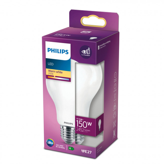 Philips LEDClassic standard 150W E27 varm hvid mat ikke dæmpbar 1-stk - 8718699764579