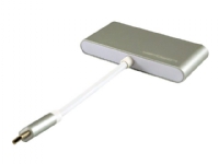 LC Power LC-HUB-C-PD-2 - Hub - 3 x SuperSpeed USB 3.0 + 1 x USB-C (strømforsyning) - desktop