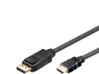Goobay 3m DP/HDMI, 3 m, DisplayPort, HDMI, Guld, Sort, Hanstik/Hanstik