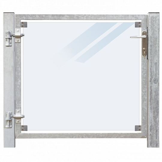 Plus Glaslåge Venstrehængt - B 99 x H 91 cm lamineret frosted glas - Stål/Glas