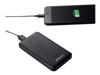 PNY PowerPack Slim 5000 - Powerbank - 5000 mAh - 2.4 A (USB) - på kabel: Micro-USB - sort