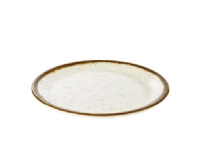 Tallerken Stoneart Ø25x2 cm Flad Melamin Hvid/Brun stenlook,1 stk