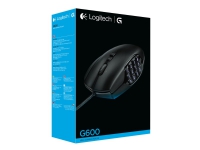 Logitech Gaming Mouse G600 MMO - Mus - højrehåndet - laser - 20 knapper - kabling - USB - sort