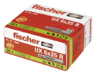Fischer 77889, Vægstik, Autoklaveret gasbeton, Mursten, Beton, Gypsum fibre board, Gipsplade, Nylon, 6 mm, 35 mm, 6 mm
