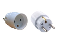 MicroConnect - Stikadapter - Type F (hun) til Type K (han) - AC 230 V - 16 A - hvid