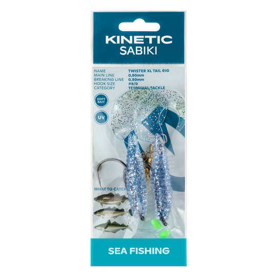 Kinetic Sabiki Twister Tail Rig XL blue/silver