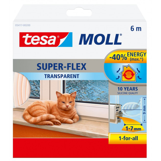 Tesa Tætningsliste - Transparent 8,5x6mm