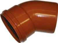 PVC-bøjning 45°, 250mm - glat kloak, Uponor