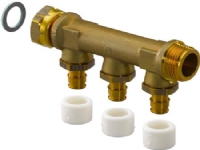UPONOR Aqua PLUS fordelerrør med omløber Q&E NKB DR 3/4MT/SN 3X15 C/C35 mm