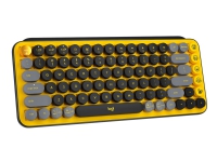 Logitech POP Keys Wireless (With Emoji Keys) - Tastatur - Trådløs - Bluetooth / Logi Bolt USB receiver - Kbd: Nordisk - Blast Yellow