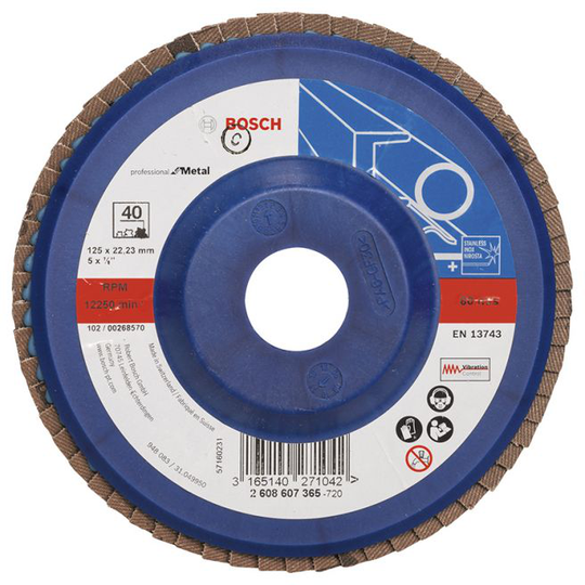 Bosch Lamelslibeskive B:mt Ø125x22mm K40 Flad - 2608607365