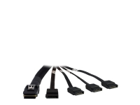 Inter-Tech - ATA/SAS-kabel - Serial ATA 150/300/600 - overkrydsning - 36 pin 4i Mini MultiLane til SATA - 65 cm - sort