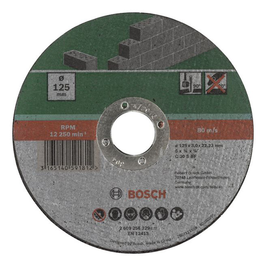 Bosch Skæreskive Sten 125x2,5mm Lige - 2609256329