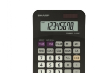 Sharp EL-330FBBK, Lomme, Basis, 8 cifre, 1 Linier, Batteri/Solar, Sort