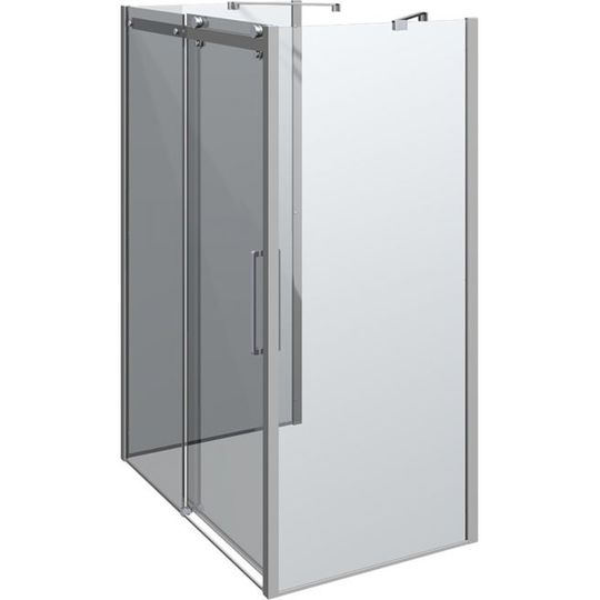 Scanbad Skydedør M/2 Sidepanel Deluxe 1400*900mm Krom/klar