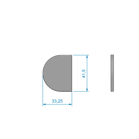 Cover til hængsel 33,25x41,5mm