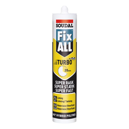 Fix All Turbo Montagelim 290ml Soudal Hvid