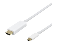 DELTACO USBC-HDMI1031-K - Ekstern videoadapter - USB-C - HDMI - sort, hvid