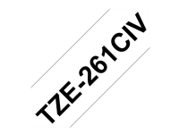Brother TZe-261 - Sort på hvid - Rulle (3,6 cm x 8 m) 1 kassette(r) lamineret bånd (pakke med 20) - for P-Touch PT-3600, 530, 550, 9200, 9400, 9500,