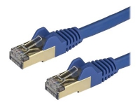 StarTech.com 50cm CAT6A Ethernet Cable, 10 Gigabit Shielded Snagless RJ45 100W PoE Patch Cord, CAT 6A 10GbE STP Network Cable w/Strain Relief, Blue,