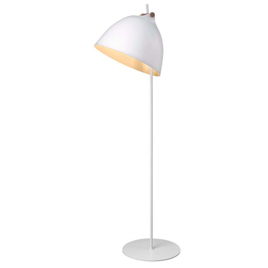 Halo Design ÅRHUS Gulvlampe Ø40 E27, Hvid/Træ - VAREN ER UDGÅET