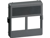 LAURITZ KNUDSEN LK FUGA® Dataudtag for 2x Actassi S1 konnektor i montageramme 1 modul, koksgrå