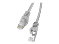 Lanberg - Patchkabel - RJ-45 (han) til RJ-45 (han) - 50 cm - foldet uskærmet snoet par (F/UTP) - CAT 6 - formet, knastfri, strenget - grå, RAL 7035
