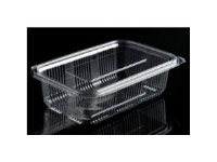Plastbæger Catersource 750 ml 97x165x55 mm firkantet hængslet låg RPET klar - (100 stk.)