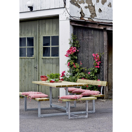 Plus Basic Bord/Bænke-sæt m/1 ryglæn+1 påbygning trykimprægneret 185816-1