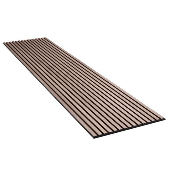 Acupanel 3600x600 Amerikansk Valnød Ubehandlet Sort MDF - Sort Filt FSC 70% Mix - Akustikpanel