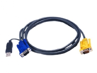 ATEN 2L-5203UP - Video / USB kabel - HD-15 (VGA) (han) til USB, HD-15 (VGA) (han) - 3 m
